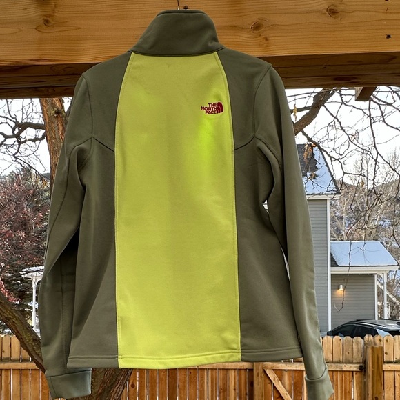 The North Face Momentum Fleece Jacket medium Olive Green Citrine Magenta logo - Picture 5 of 16